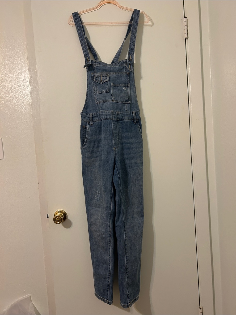 Distressed Free People Overalls